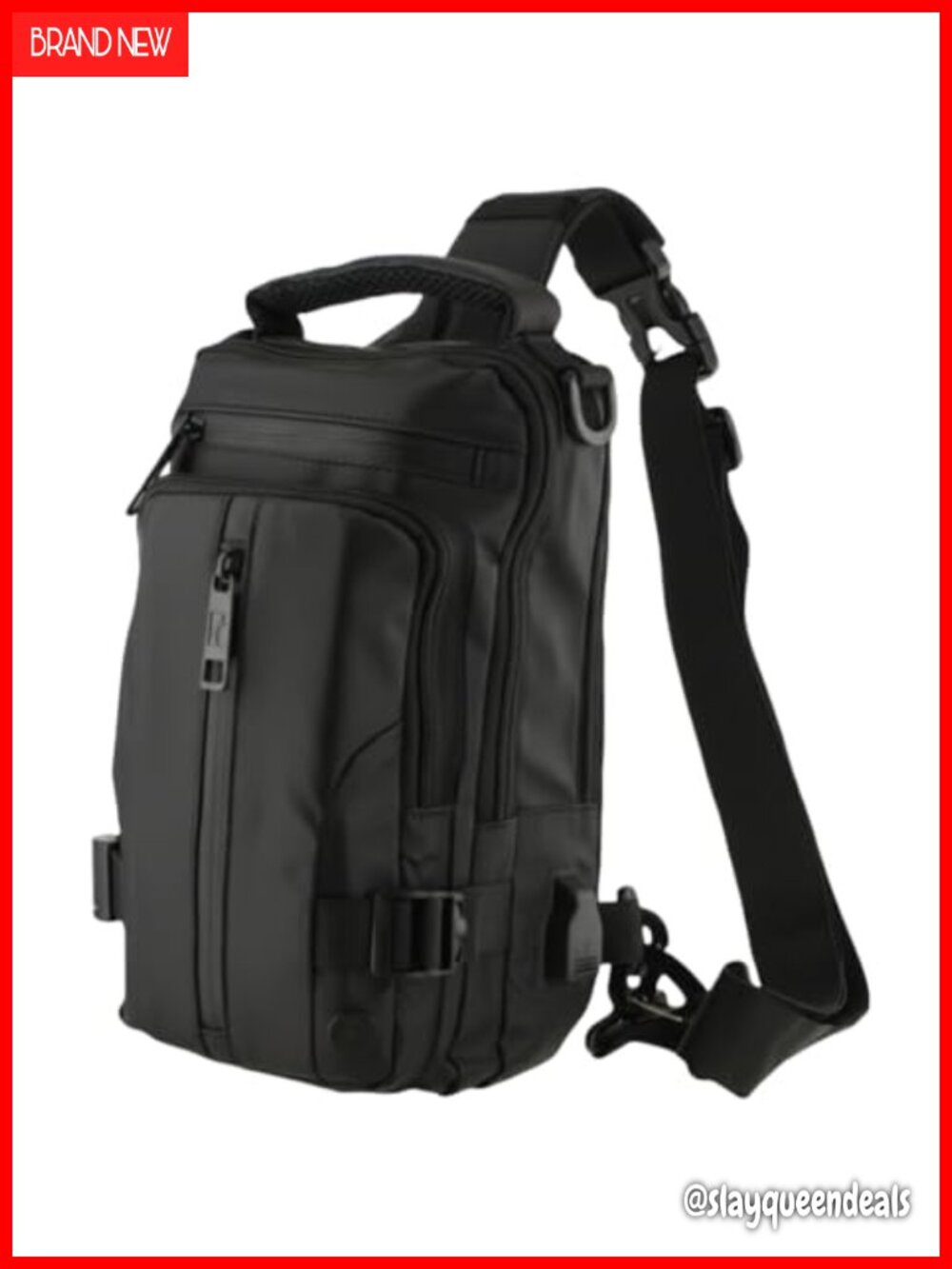 Crossbody Sling Bag Shoulder Chest Bag USB Charging Port